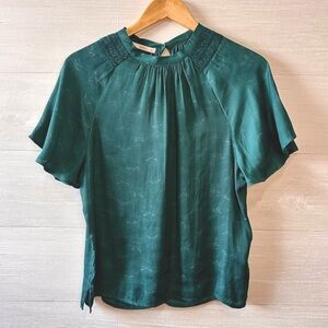 Nwt SESSUN Elvezia Angel Sleeve Blouse Green